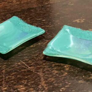 Turquoise Glass Dish Set