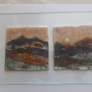 North Queensland Mountain with Moon - Glass Landscape